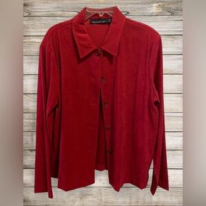 Vintage Briggs New York Red Button up Top XL